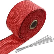 2" x 16 Ft Exhaust Heat Wrap Roll, Manifold Heat Wrap Fiberglass Heat Shield Red
