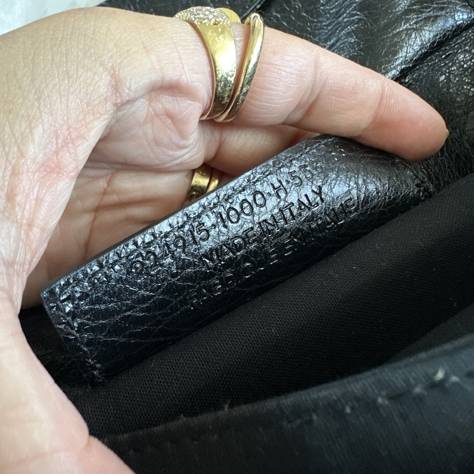 BALENCIAGA Black Lambskin Leather Envelope Clutch Bag With Mirror thumbnail 11