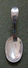 Vintage Silver Plated Baby Spoon Curved Turned Loop Handle