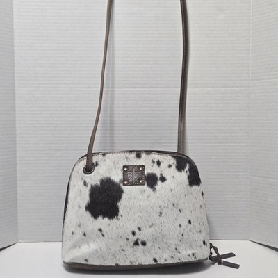 STS Ranchwear Hair-on Hide Leather Women Crossbody Bag Animal Print Western Bro 