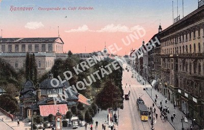 AK Postkarte Hannover Georgstraße m. Cafe Kröpcke - gelaufen 1916