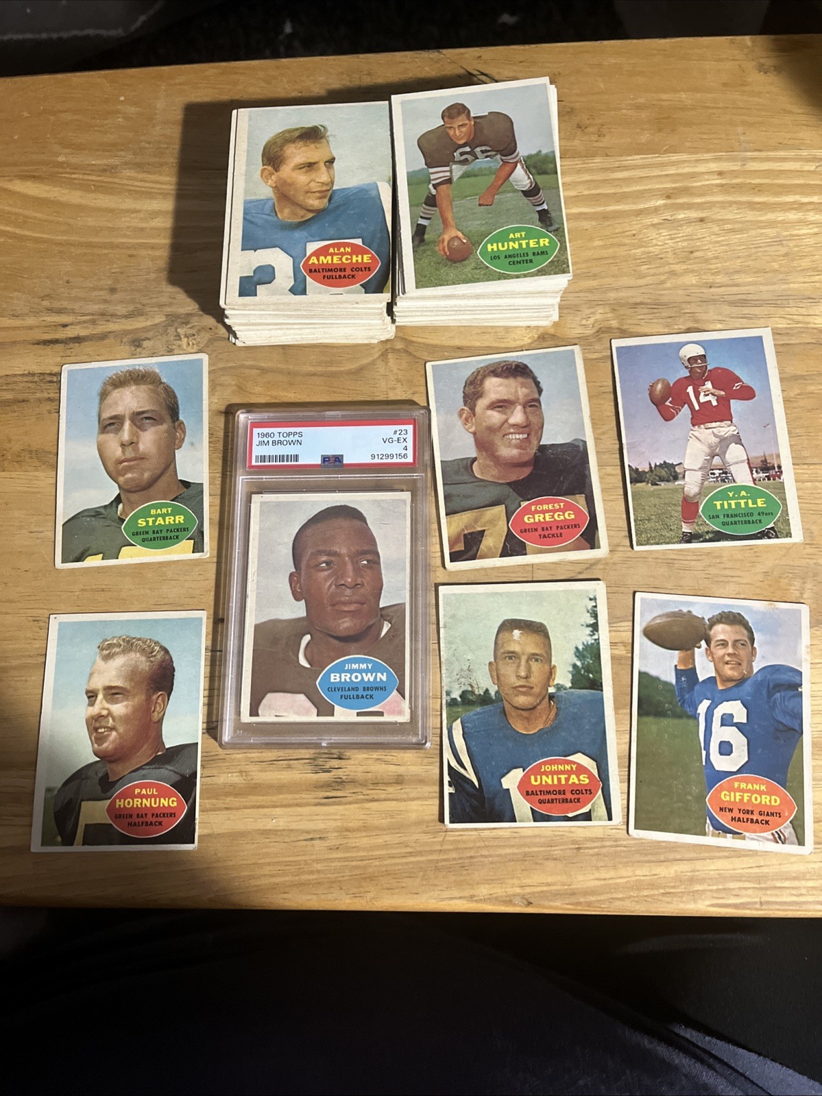1960 Topps Football Complete Set VGEX-EXC Condition Jim Brown PSA 4 Starr Unitas