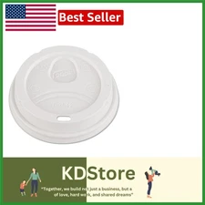 D9542W Durable Dome Lid for Hot & Cold Cups - Spill-Resistant & Stackable