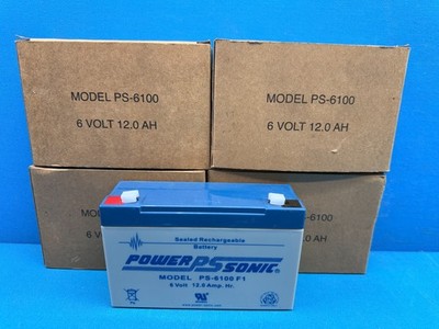 4 Pack - Power Sonic PS-6100 6V 12AH SLA Lithonia ELR4 Emergency Light Battery