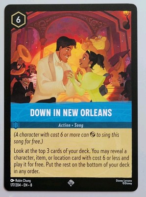 Disney Lorcana TCG - Reign of Jafar: Down in New Orleans (177/204) - Super  Rare | eBay