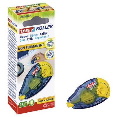 tesa Klebe Roller wieder ablösbar non permanent 14 m x 8,4 mm weiß Nachfüllbar