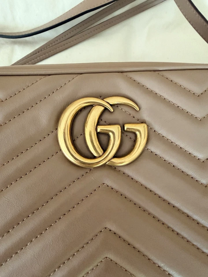 Gucci GG Marmont Matelasse Crossbody Small Dusty Pink Leather, photo 3 of 5