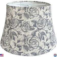 TOOTOO STAR Floral Drum Lamp Shade 12"x16"x11", Printed Design, Spider Fitter