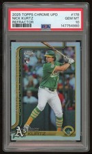 NICK KURTZ 2025 TOPPS CHROME UPDATE REFRACTOR #USC178 RC PSA 10