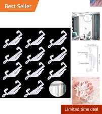 Sleek 50 PCS Curtain Gliders - Durable White Hooks for Smooth Sliding Tracks