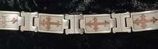 Stainless Steel Bracelet With Cross Men's 8.5" 50.2 grams