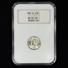 1941-D 10C MS65 FB Mercury Silver Dime - NGC OH Gold Embossed Fatty