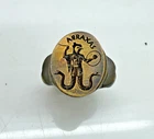 Abraxas Roman Style Seal Ring Bronze Ancient Vintage Antique Look Spqr Legio