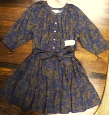 Womens Tiered Shirt Dress By Time And Tru L (12-14) Java Roast Floral Cotton NEW