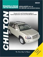Toyota Highlander (Incl Lexus RS 300/330 1996-06) - Paperback, by Chilton - Good