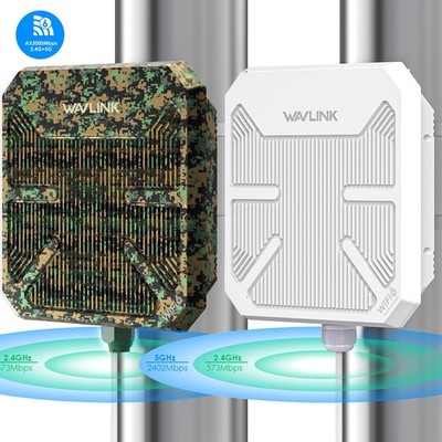 Outdoor Router AX3000 WiFi 6 Access Point Dual Band Mesh Extender Weatherproof 