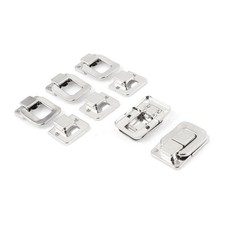 Tool Box Chest Case Suitcase 40mm Long Metal Clasp Latch Catch Silver Tone 5pcs