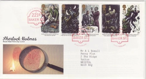GB Stamps First Day Cover Sherlock Holmes, detective, Baker Street SHS 1993