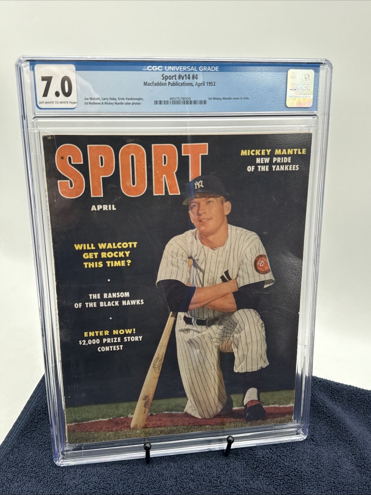 Sport Magazine Apr 1953 Newsstand Edition Mickey Mantle 1st Mantle Cover CGC 7.0