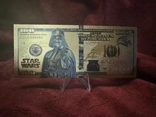 Star Wars Darth Vader novelty gold foil hundred dollar bill