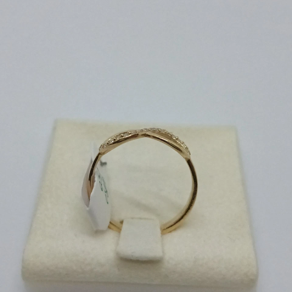 Bague Femme Avec Infini Et Zircons En Or Jaune 18KT 2,05 G. N.16 (7768) - Photo 4/4
