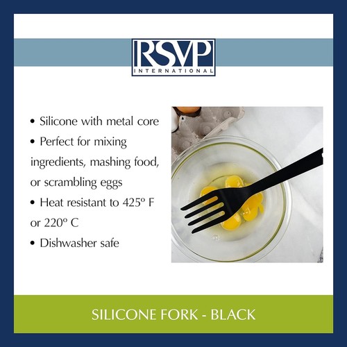 Silicone Fork - Black - 11" - Heat Resistant - Dishwasher Safe - Multi-Purpose - Picture 10 of 10