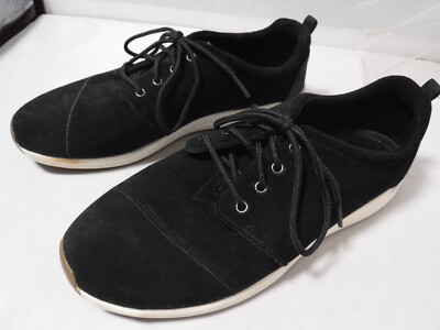 PFR Women's Bob's Skechers 31422 Black Leather Lace Up Sneaker Casual Shoes 11