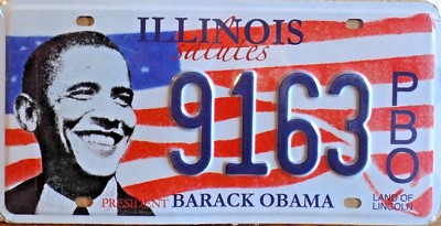 Nummernschild Amerikanisch USA - Illinois Grüßt Barack Obama