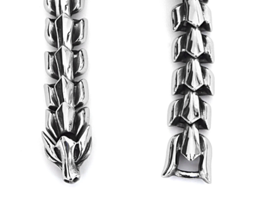 Bracciale Uomo Scala Drago Vichingo Scala Acciaio Inox Freccia Pesante Norreno - Foto 3 di 7