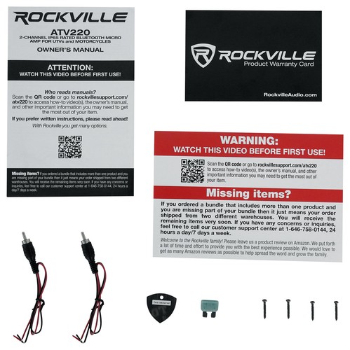 2) Kicker 47PSMB32 3" 100w PSM Motorcycle/ATV Handlebar Speakers + Bluetooth Amp - Picture 11 of 12