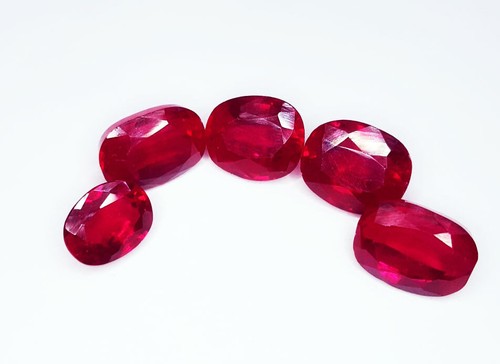 Lote de 5 piezas de piedras preciosas sueltas de forma mixta rubí rojo natural de 34,52 quilates - Imagen 7 de 10