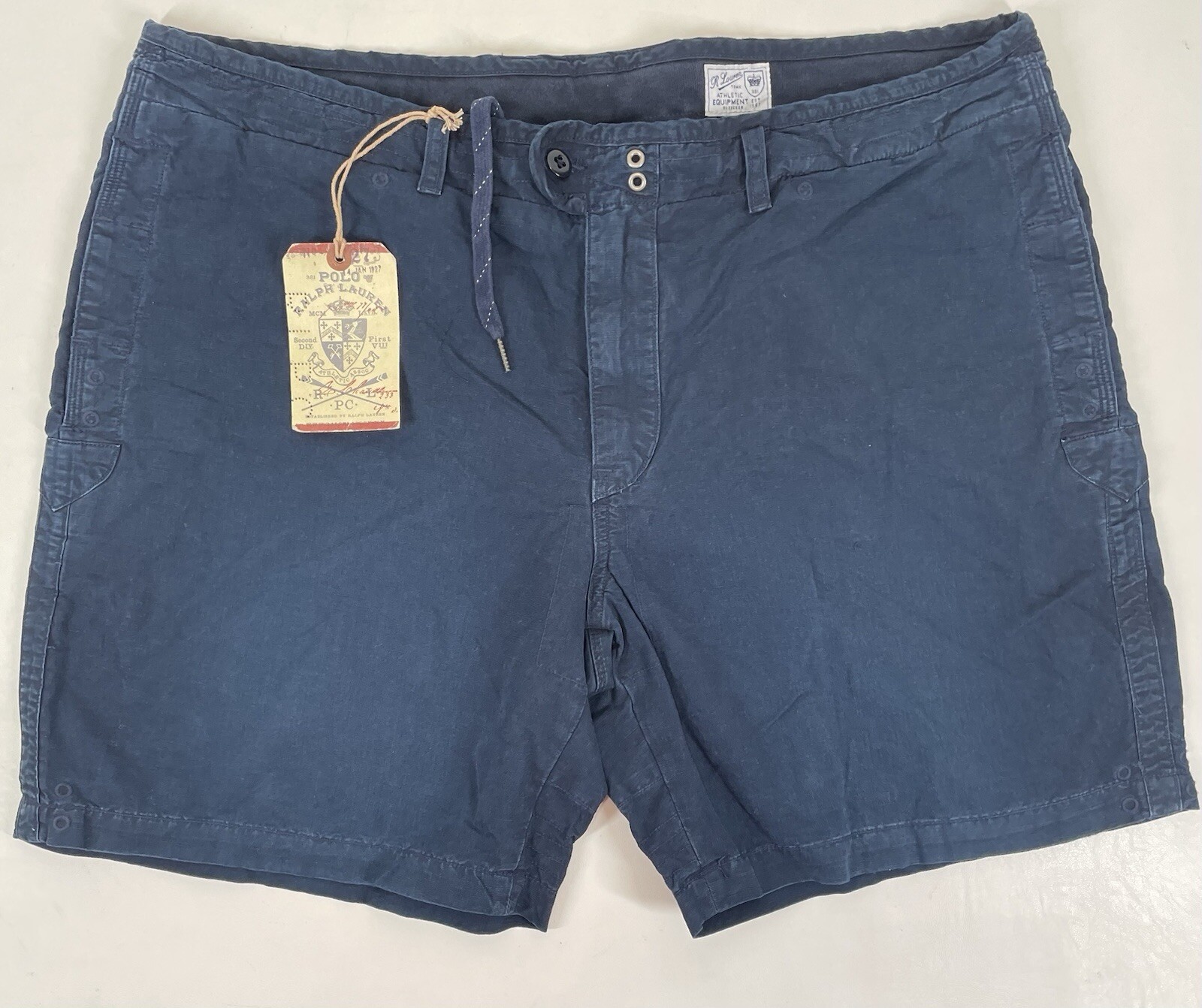 FILA Polo Ralph Lauren pantaloncini da canottaggio uomo 42 atletica Dept Bleeker blu tassello all'uncinetto