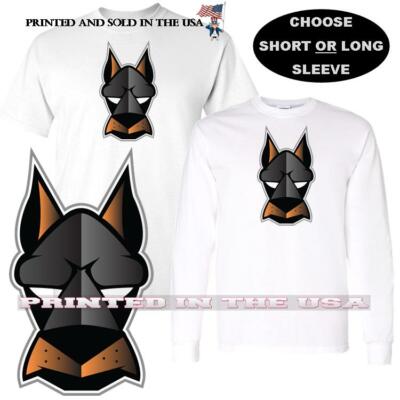 Doberman Dog Breed Face Batman Cartoon Style Character Art T Shirt S-5X