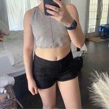 Free People Movement Grey Mantra Cropped Tank Top Size L EUC