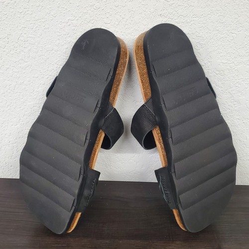 Sandalias Earth Origins para mujer 8 cuero trenzado dos correas negras deslizables nuevas - Imagen 8 de 9