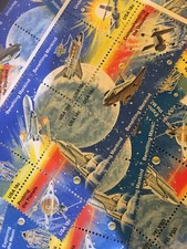 Ten Unused Space Stamps...Great For Dressing Up Your Birthday Cards Or Mail
