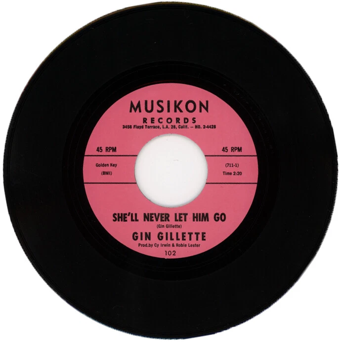 GIN GILLETTE "TRAIN TO SATANVILLE c/w SHE'LL NEVER LET HIM GO" 1961 POPCORN - Image 2 of 2