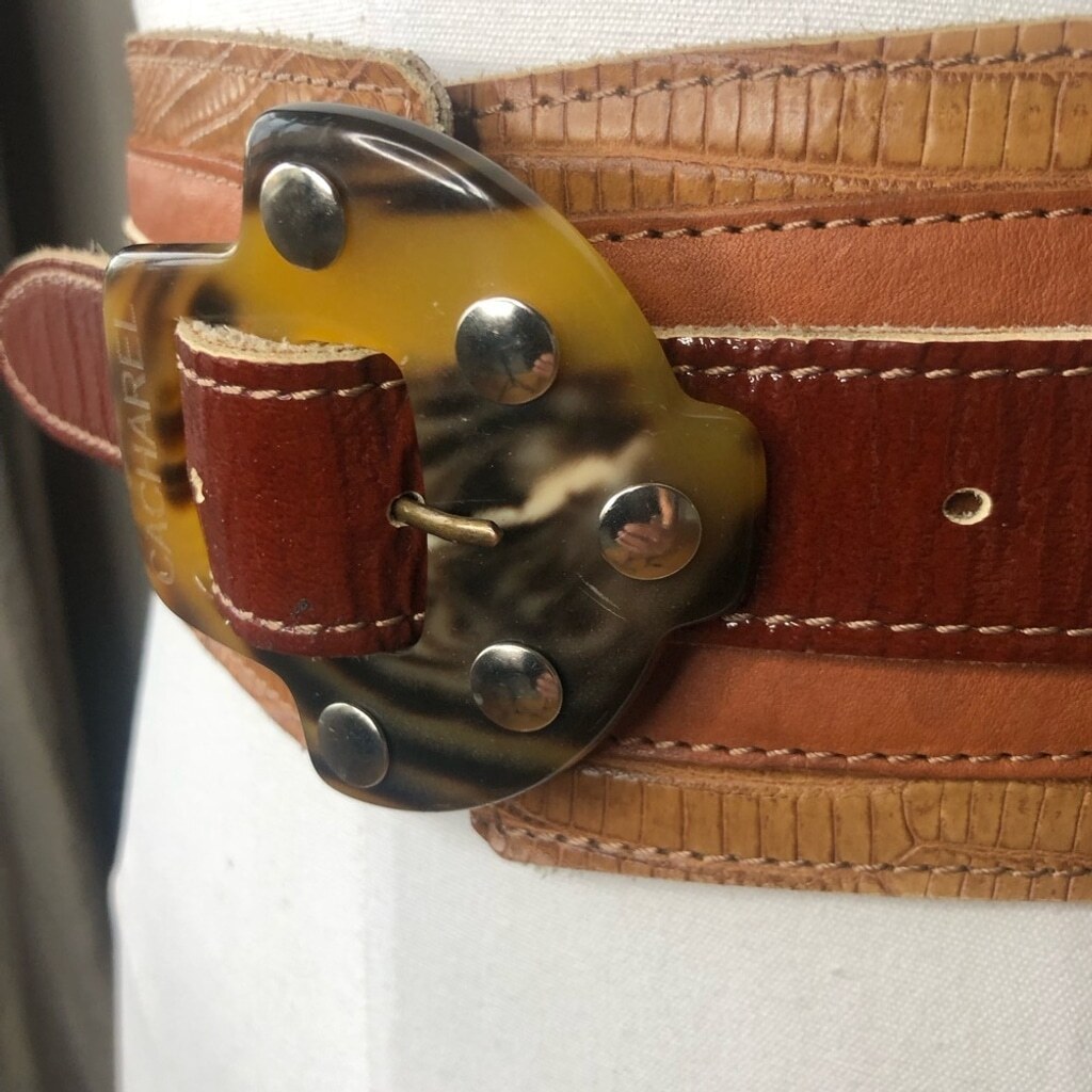 【cacharel】 BROWN LEATHER wide BELT Wide Leather Belt, Brown Leather Belt, Leather Belt Women