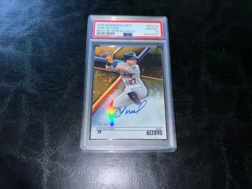 PSA 10 JOSE ALTUVE ASTROS 2018 BOWMAN'S BEST GOLD REFRACTOR /50 AUTOGRAPH AUTO