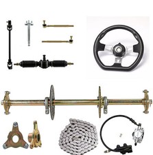 32" Rear Axle Kit Sprocket Hub Front Steering for Golf Cart ATV Quad
