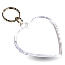 Heart Shaped Photo Insert Keyring 58 x 50mm Harlequin Lace