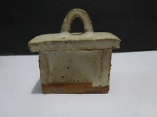 Rustic Stone/Earthenware Slab Box Heavy Box 3”x2”x2” Lid 3.75”x2.125
