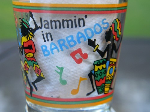 BARBADOS SOUVENIR SHOT GLASS JAMMIN' IN BARBADOS DETAILED GRAPHIC - Imagen 2 de 5