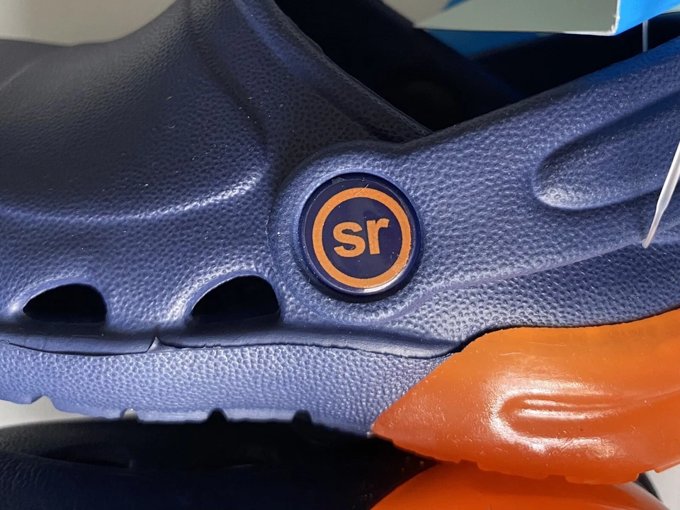 Zapatos zueco sin cordones Stride Rite para niños talla 4M iluminados azul marino naranja nuevos ENVÍO GRATUITO Foto 3 de 4