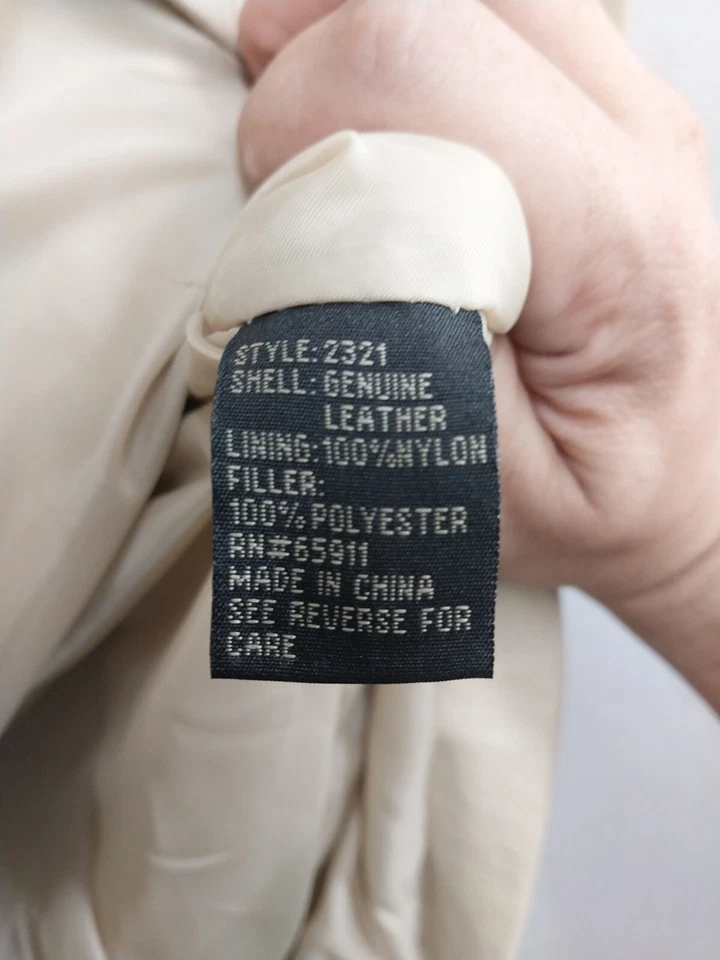 Chaqueta de cuero Images By Damselle de colección para mujer talla pequeña beige tostado envío rápido Foto 3 de 4