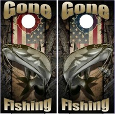 Wicked Wire American Catfish LAMINATED Cornhole Wrap Bag Toss Skin Decal Sticker
