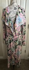 Victoria's Secret Vintage Gold Label Full Length Floral Robe W/Pockets Sz. M/L