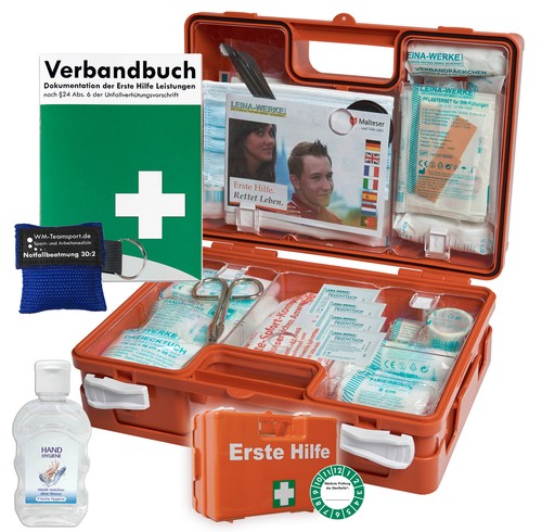 Erste-Hilfe-Koffer M1 mit "Notfallbeatmungshilfe" -akt.DIN 13157 & Hygiene-Gel - Bild 1 von 9