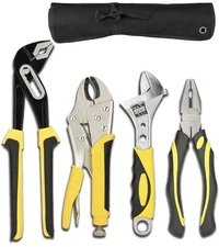 Pliers Set 4-Pieces 8-Inch Combination Pliers Locking Pliers Adjustable Wrenc...
