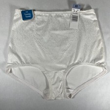 Hanes Plus Size White Shaping Brief w/Floral Embossed Pattern Size 2XL